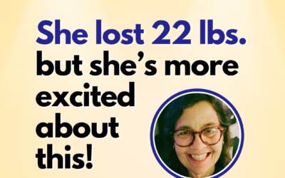 Laurie’s weight loss transformation. She lost 22 lbs. but she’s more excited about this!